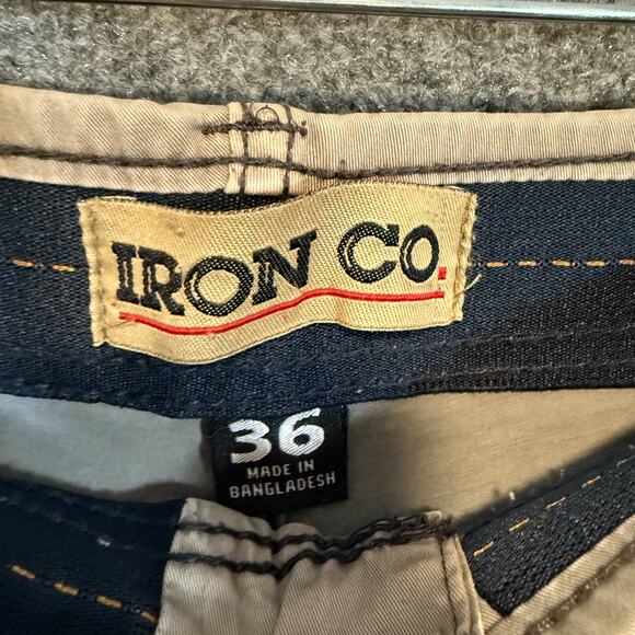 Iron Co‎ Shorts Mens 36 Gray Cargo Pockets Faded Wash Performance Stretch - Picture 6 of 8